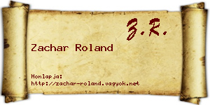 Zachar Roland névjegykártya